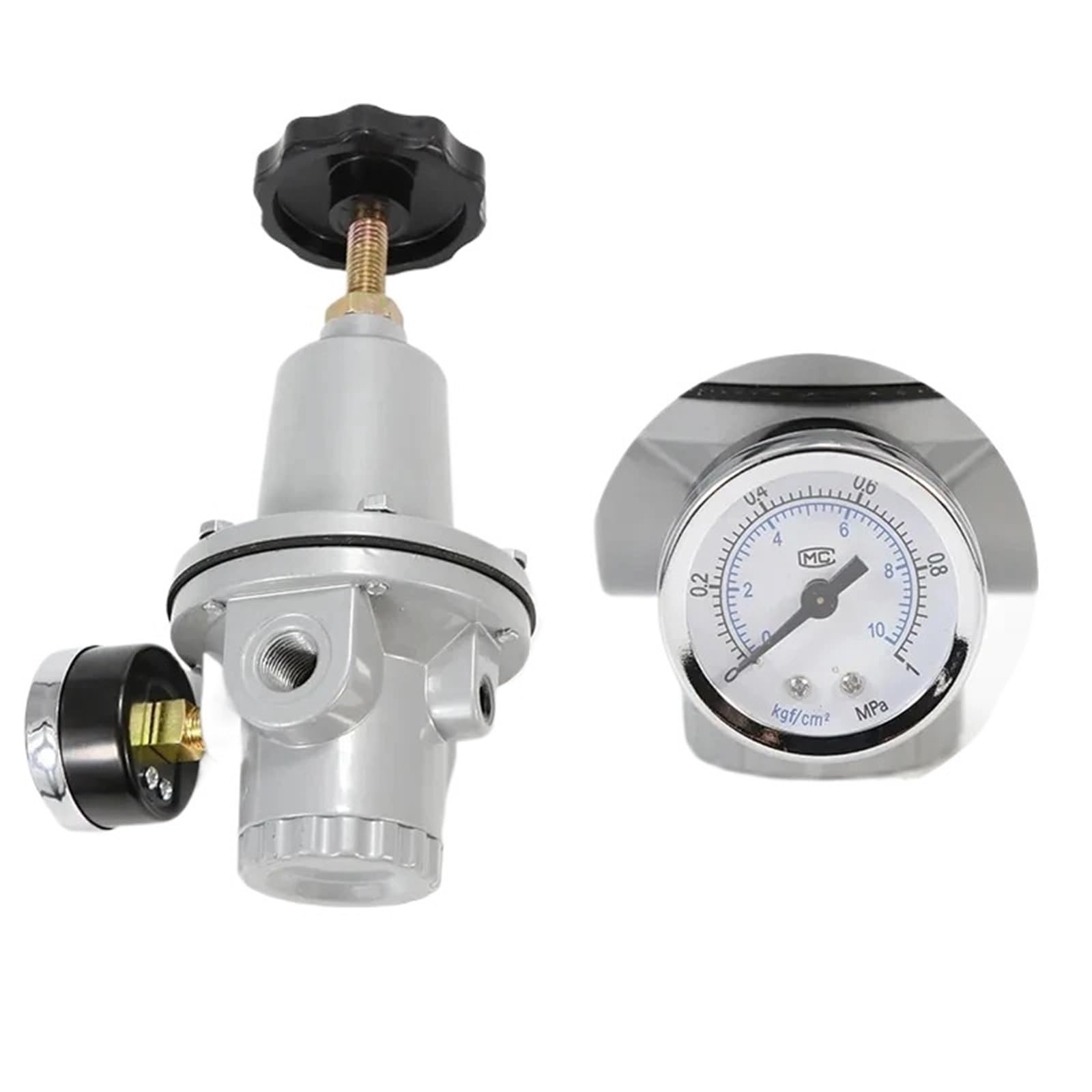 Regolatore pneumatico ad alta pressione da 0 a 40 bar con porta per manometro da 1/4, 3/8, 1/2 e 2 pollici BSPT da 1/2", quantità: 15/10, 08, 25(QTY-10)