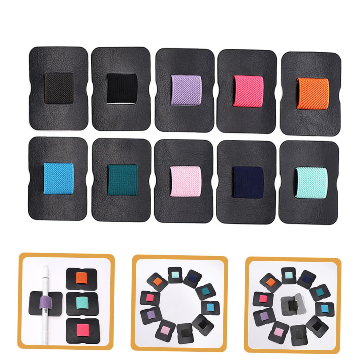 LALAFINA 40stücke Teiliges Selbstklebende Stifthalter Für Notizbuch Tablet Elastische Stiftschlaufe Zur Kabelorganisation Praktischer Bürobedarf Farben