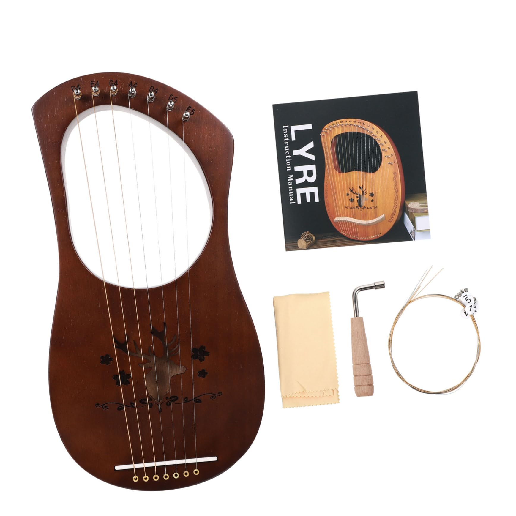 Arpa Lira in Legno Corde Strumento Musicale da Orchestra per Suonare Musica Melodiosa e Portatile Realizzata Materiali per Superficie Levigata e Sicura da Usare Colore Casuale