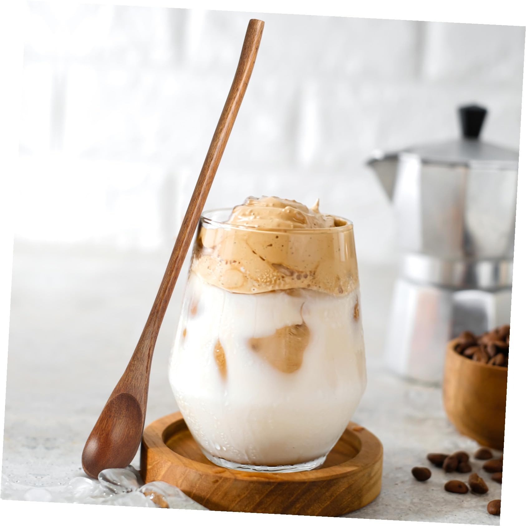 Cuchara de Café de Mango Largo de Madera Nanmu, Estilo Japonés, Pequeña, Natural, para Miel y Postres, Utensilio de Cocina Tradicional, Paquete de 2 Piezas
