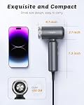 Travel Dual Voltage Mini Hair Dryer, Ionic High-Speed Blow Dryer for Fast Drying, Compact Hair Hairdryer with Magnetic Curly Diffuser Women, Portable Hairdryers International Europe 110-240V
