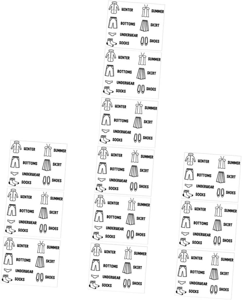 STOBOK 12pcs Clothes Labels for Boys and Girls Clothing Category Sticker Clothes Organization Stickers for Boys and Girls Bedroom Accessories Hanging Storage Organiser Wardrobe