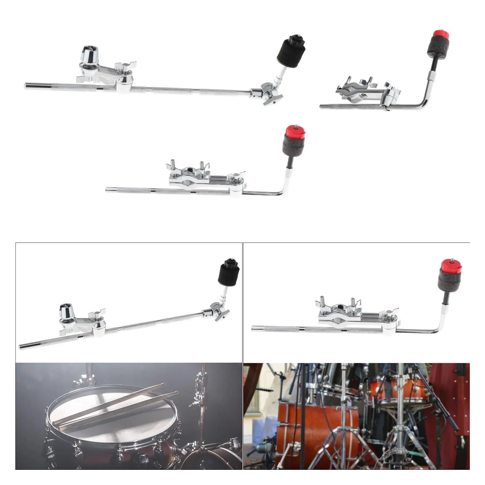 Abrazadera para brazo de platillos Brazo de platillo tambor repuesto con abrazaderas Fácil instalar Abrazadera extensión metal Soporte Clips expansión