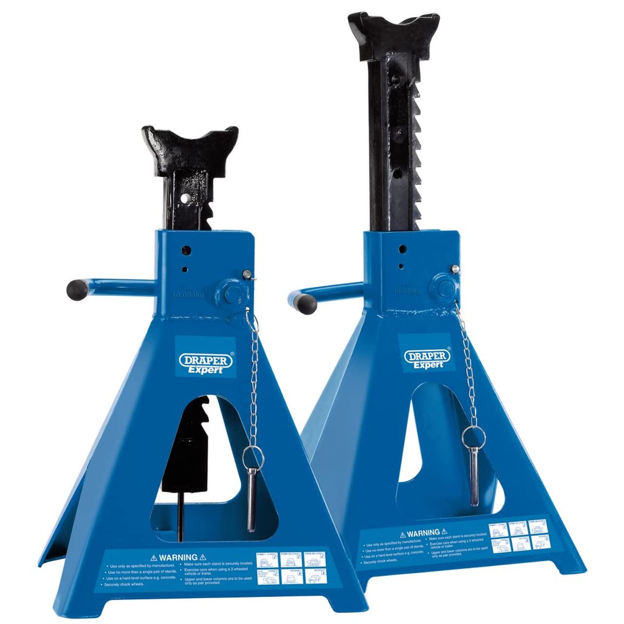 Draper 01815 Pair of Pneumatic Rise Ratcheting Axle Stands (10 Tonne)