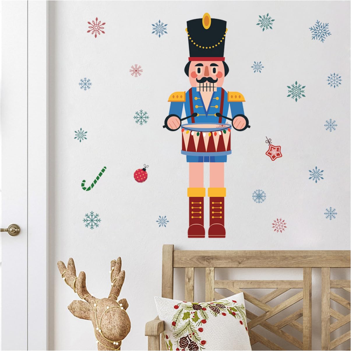 Abaodam 3stücke Weihnachtliche Fensterdeko Selbstklebende Nutcracker Schneeflocken Aufkleber Für Fenster Türen Glatte Oberflächen Weihnachtsdeko Für Zuhause Einfach Anzubringen