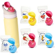 18oz Air Water Bottle with Straw & 5 Refresher ScentSip Flavor Pods-Lemon, Apple, Lychee, Yogurt, Roasted Barley