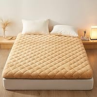 Vista 6 de Colchón futón plegable japonés con parte inferior transpirable para tatami Shikibuton, colchón portátil para dormir, cama estudiantil, camello, 35.4