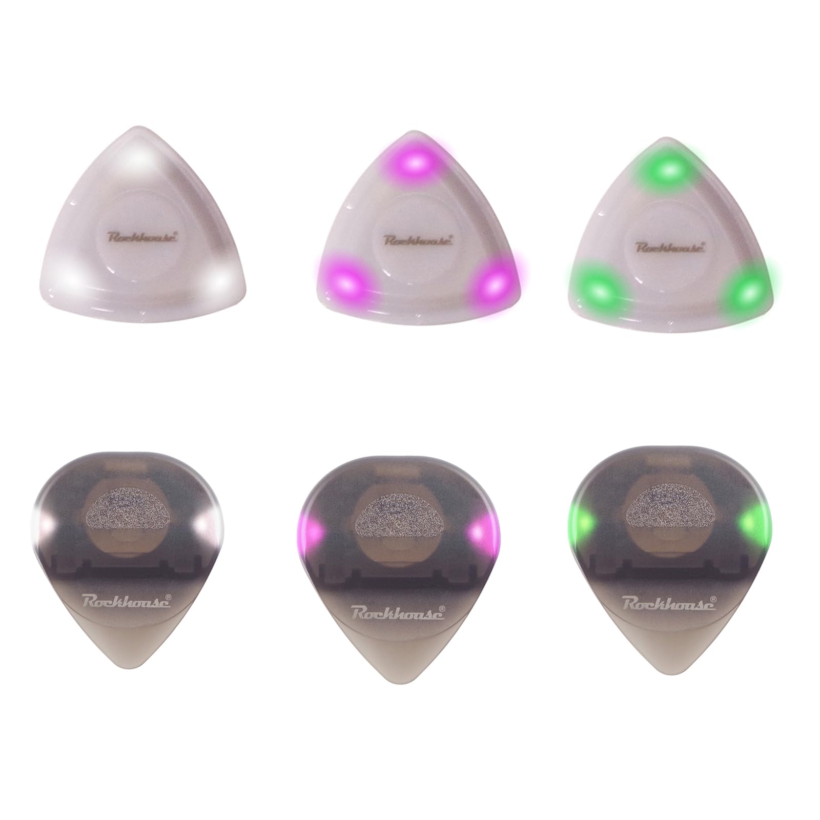 Plettro luminoso per chitarra folk unico plettro per chitarra acustica con luce LED reolacement antiscivolo luce colorata plettro per chitarra a LED Accessori per chitarra acustica
