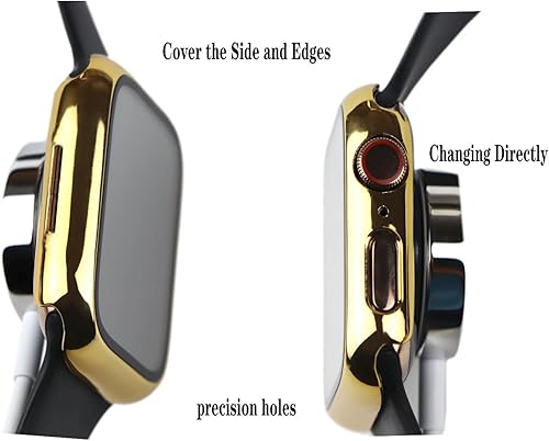 Miniatura 3 de Cogift Carcasa rígida dorada compatible con Apple Watch Series 6 SE Series 5 Series 4 de 1.732 pulgadas, carcasa rígida de policarbonato delgado