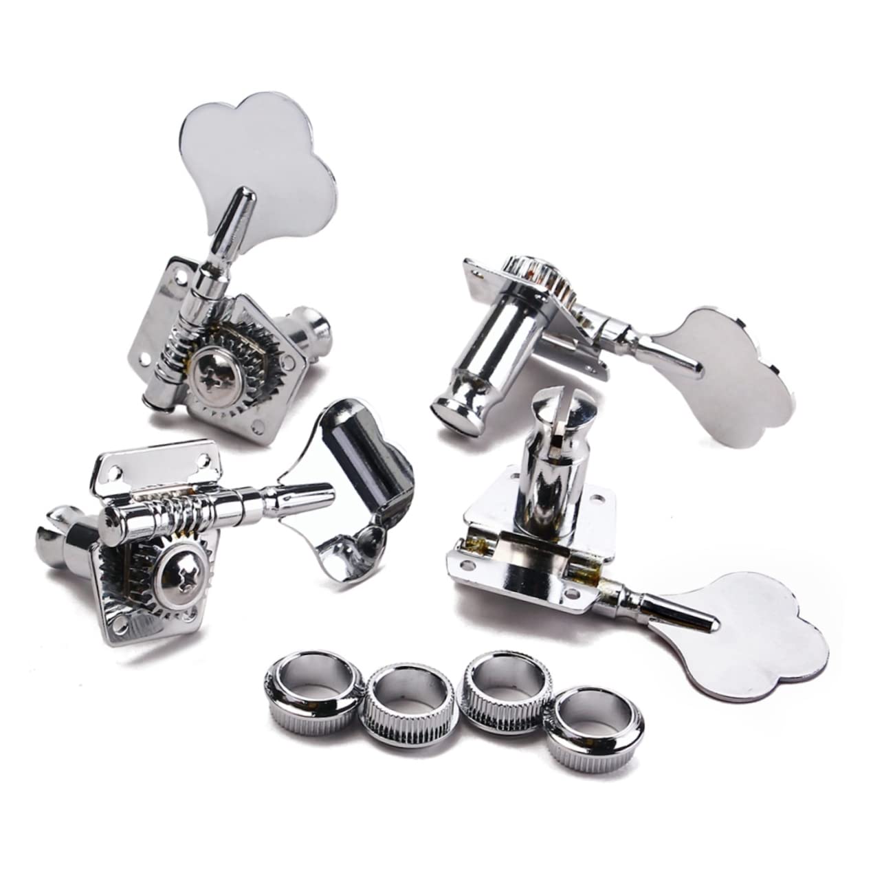 Generic Right-handed Bass Tuning Pegs Vintage Open Style 4r Tuner Heads Set with Installation Screws and Ferrules