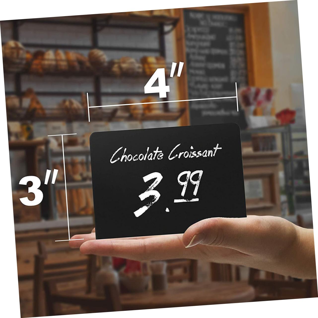 Angoily 3 Sätze Teiliges Acryl Kreidetafel Kleine Schwarze Schreibtafel Für Hochzeit Party Tischdekoration Vielseitiges Display Für Nachrichten Und Beschriftungen 4 Stück * 3