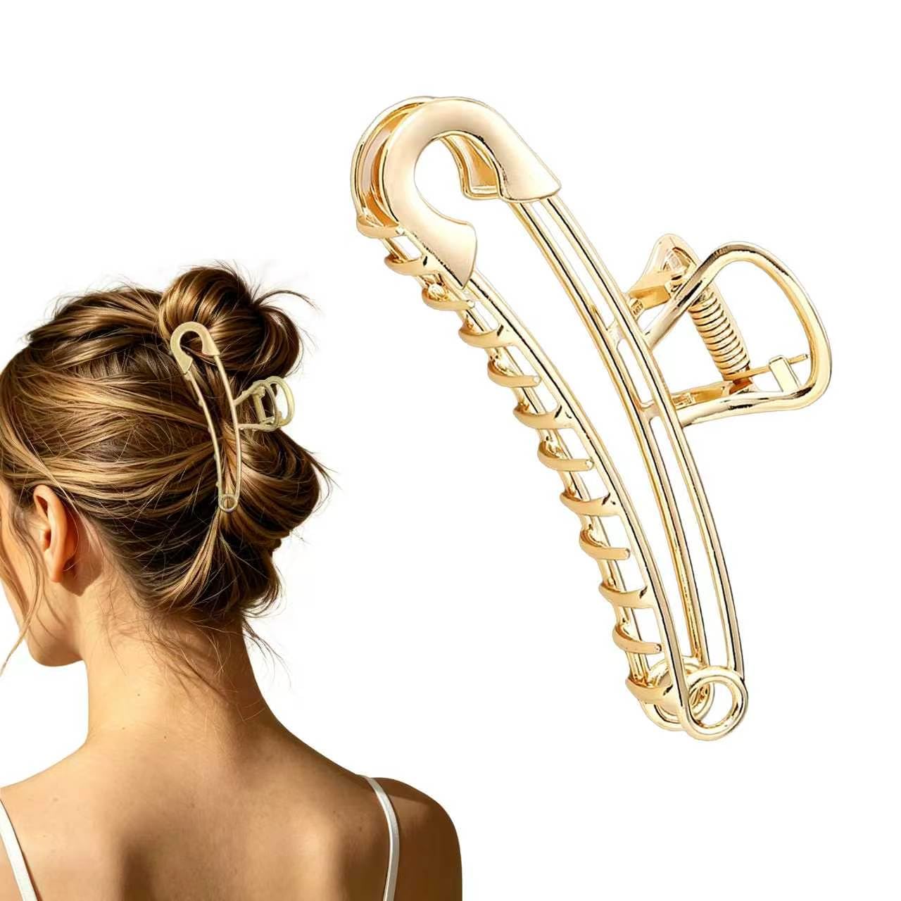 Gold Hair Claw Clips - Strong Hold Styling Accessories