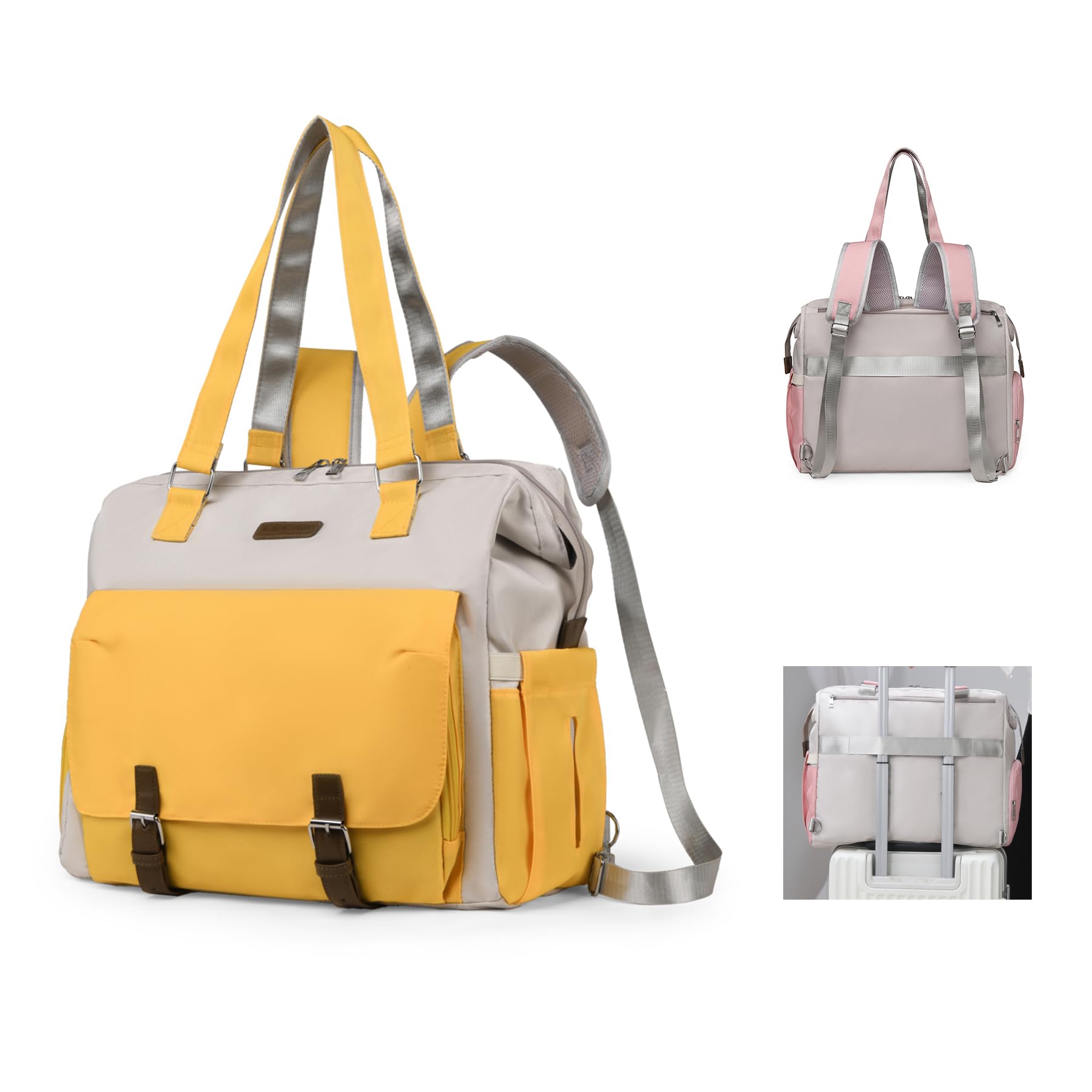 Fexkean Borsa fasciatoio con per fasciatoio,Borsa a tracolla multifunzione impermeabile pannolini da viaggio per mamma e papà,Tracolla Regolabile Zaino Cambio