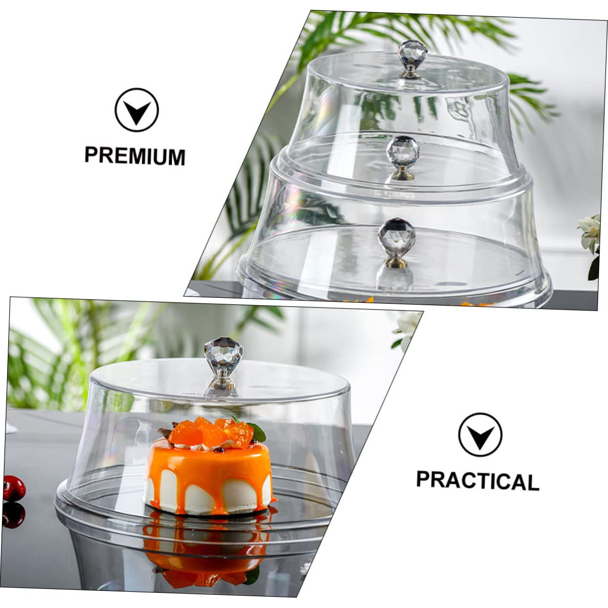 Couvercle à Gâteau Rond Ps Transparent Anti-poussière pour Aliments