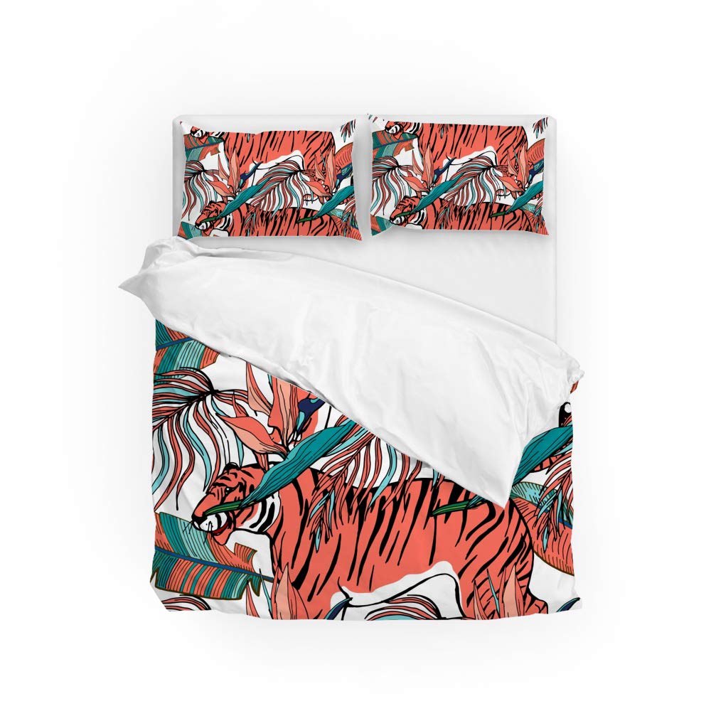 Parure de lit tigre King Size de qualité supérieure en polyester au motif haute définition
