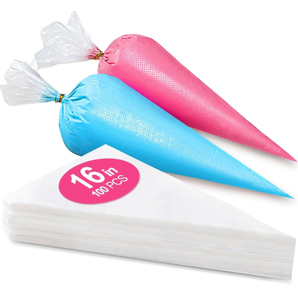 Amazon | 16インチ 絞り袋 使い捨て 100枚 極厚絞り袋 大型フロ