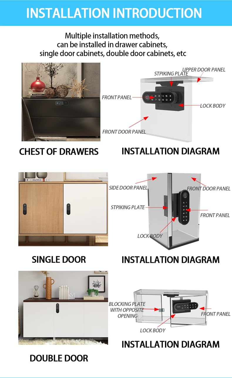 Smart Fingerprint Lock - Keyless Security for Drawers & Cabinets -6