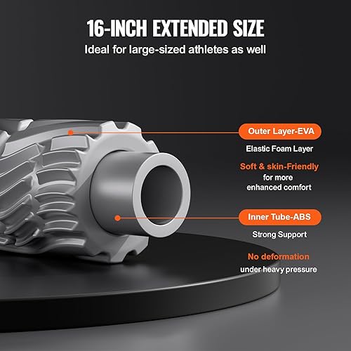 Miniatura 5 de VEVOR Rodillo de espuma vibratoria, rodillo de masaje eléctrico de 5 velocidades, rodillo muscular recargable de 16 pulgadas con 3 modos de