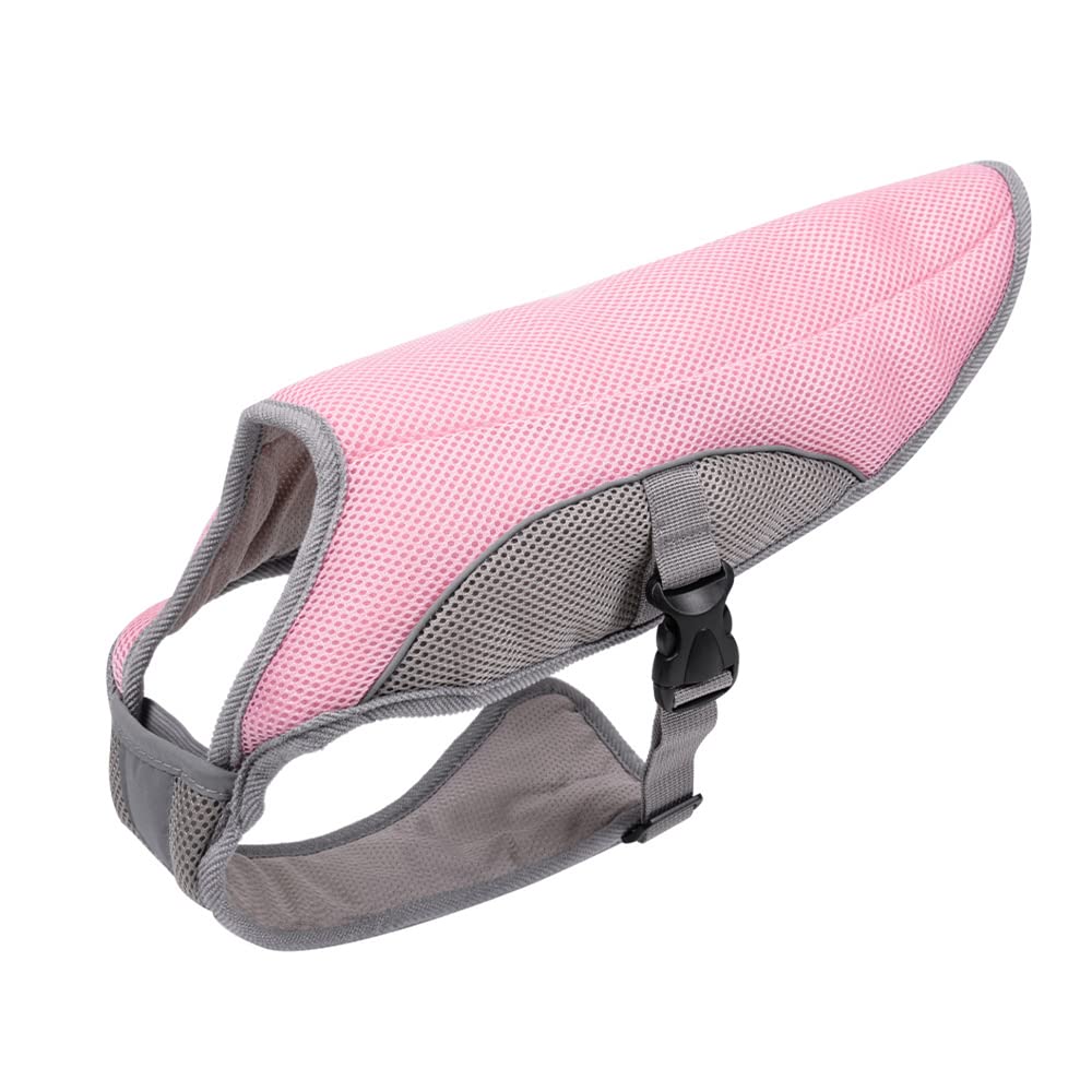 Leichtgewicht Hund Kühlweste,Mittelgroßen und großen Hunden Cooling Vest,Kühljacke,für Aktivitäten draußen, Wandern, Training,Hitzschlag bei Hunden vorbeugen rosa XL