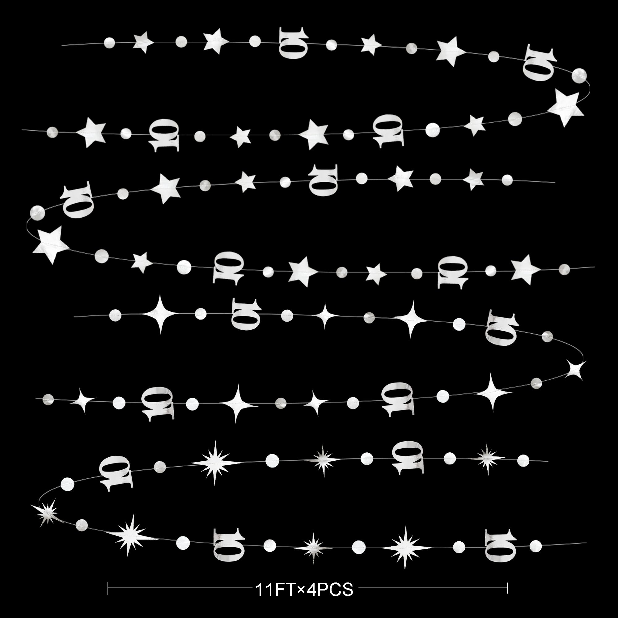 Decorazioni per 50° compleanno, con numero 50 cerchi, a forma di stella, con stelle e stelle metalliche, per 50 anni, compleanno, 50° anniversario