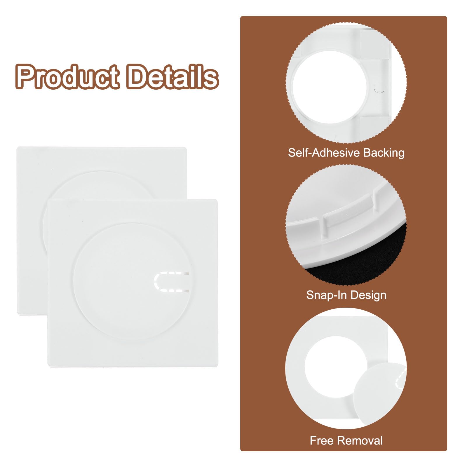 UFURMATE Cubiertas De Pared Para Tuberías, 2 Piezas De Plástico ABS De 42 Mm De Diámetro