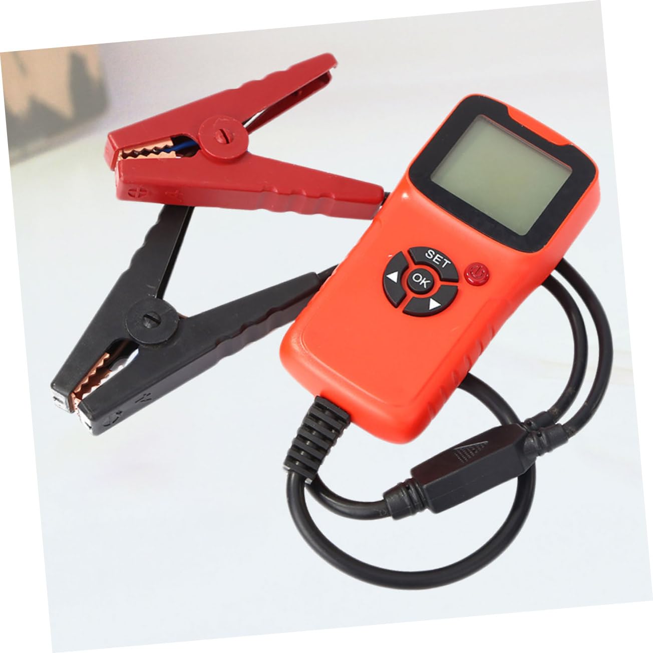 GARVALON 12v Tester Per Batterie Portatile Con Analizzatore Di Di Carica e Monitor Della Batteria Per Auto Rosso Sicuro e Facile Da Usare Stato Della Batteria Con Led Colorati
