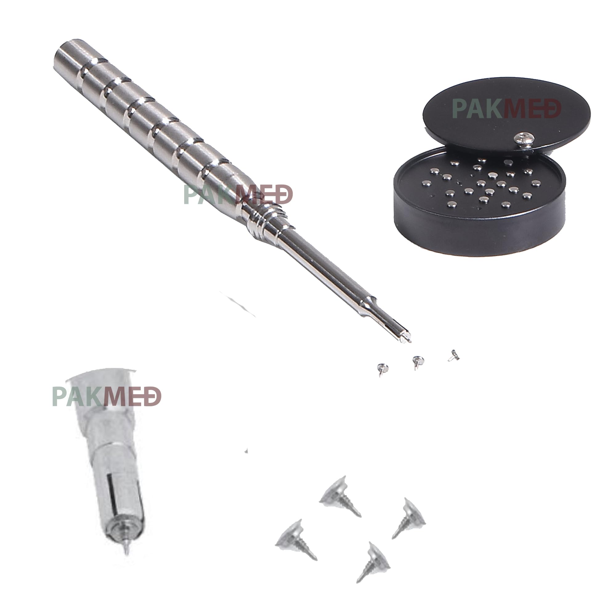 MEDESA Dental Implant Bone Tack Kit For Fixation of Membranes Mesh and Dental Dressings with Tack Applicator, 23 Screws (3mm Legth & 2.5mm Head)
