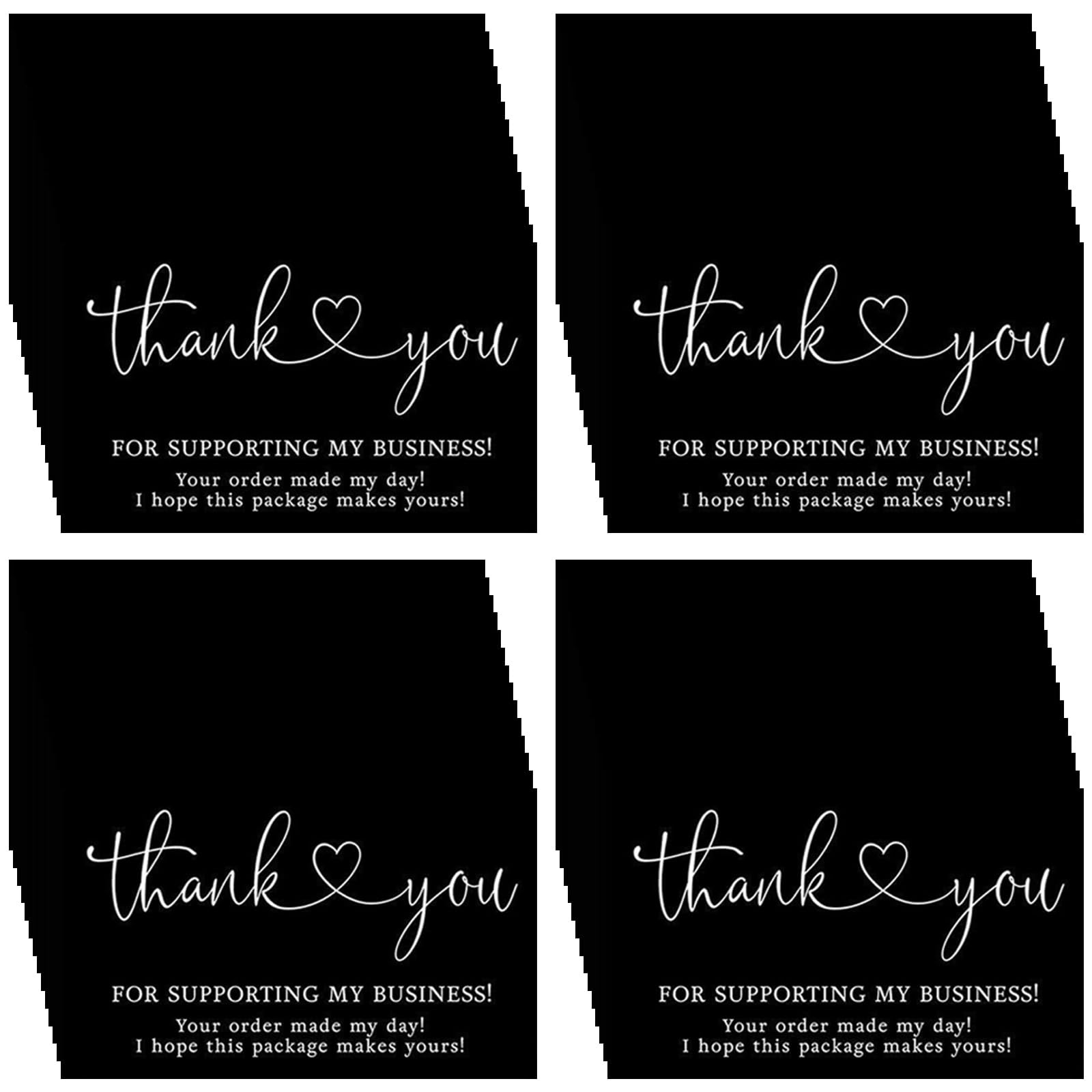 100 Dankeskarten 5,1x8,9cm – Minimalistisches Design Für Kleine Unternehmen, Kunden-Dank, Bestellbeilage