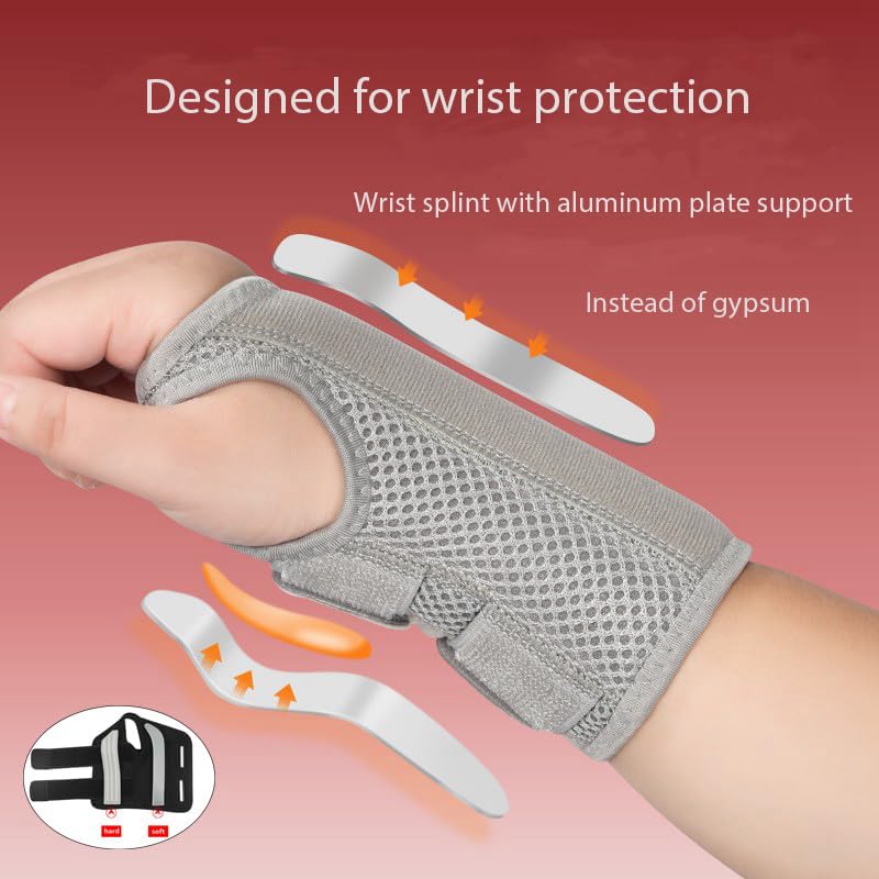 SONGQEE Carpal Tunnel Wrist Support Brace With 2 Metal Splints Right Hand for Men Women Wrist Splint Hand Support Help Relieve Carpal Tunnel Pain Arthritis Tendonitis RSI Sprains (Black-L) - Image 4