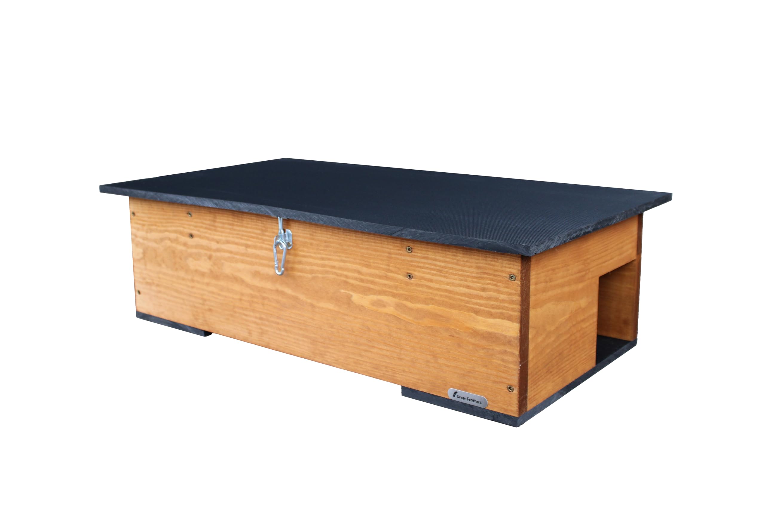 Green Feathers Garden Eco-Friendly Wooden Hedgehog Feeding Station Waterproof and Rot-Proof Outdoor Wildlife Feeder