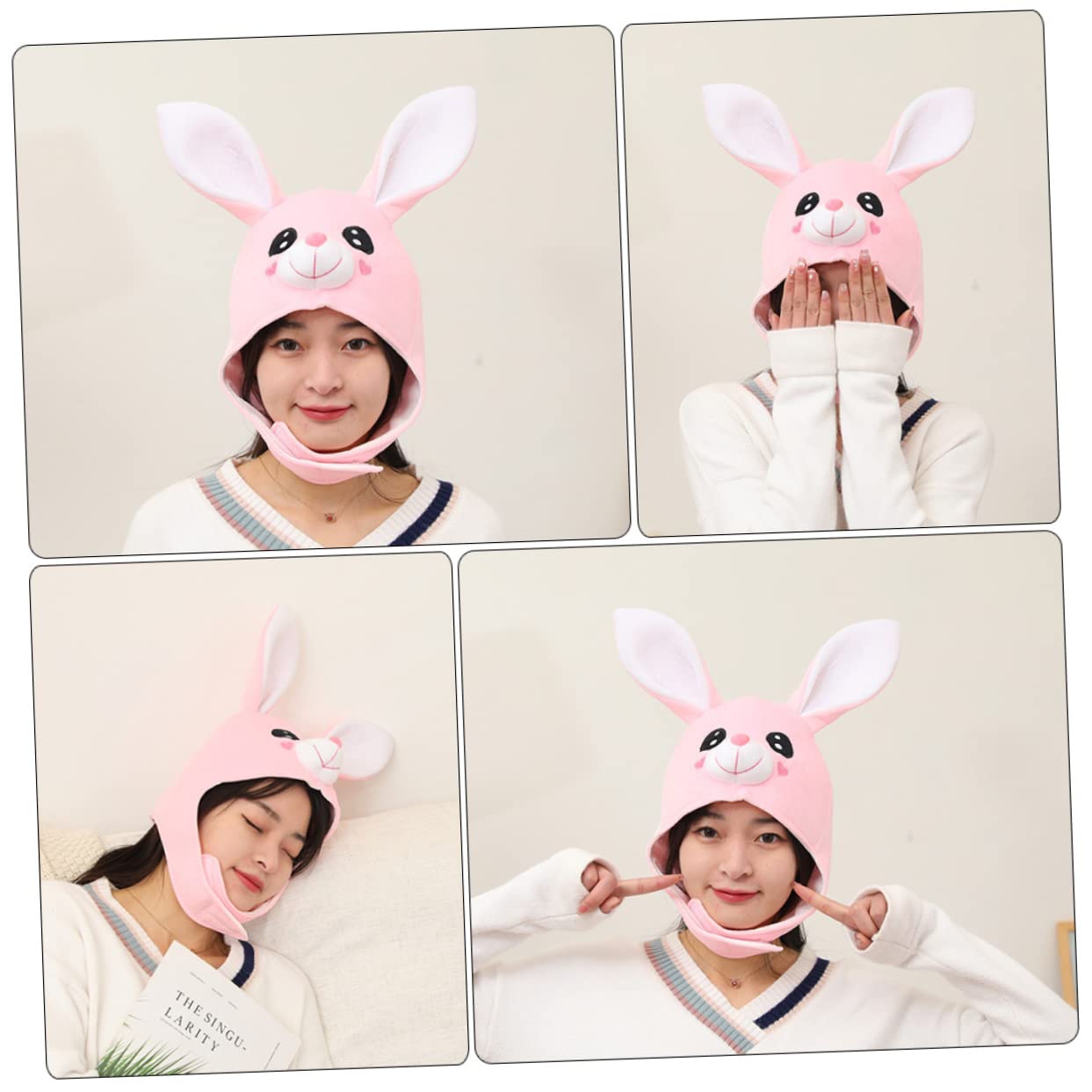 ifundom 2piezas Sombrero De Conejo De Peluche Con Orejas Para Disfraces y Fotografía Accesorio Divertido Para Pascua Gorro Infantil Con Diseño Tierno y Ears Ajustables