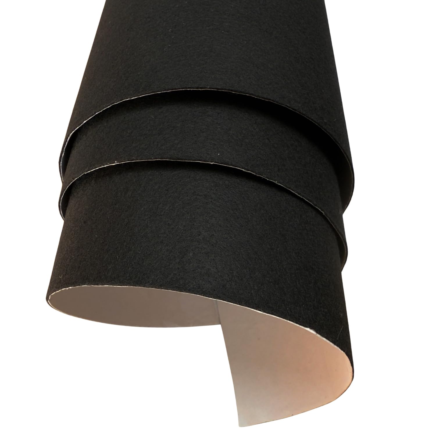 Black Sticky Back Felt Fabric – 1 Metre (100cm x 48cm), 1.2mm Thick Self Adhesive Polyester Baize for DIY, Drawer Lining & Crafts
