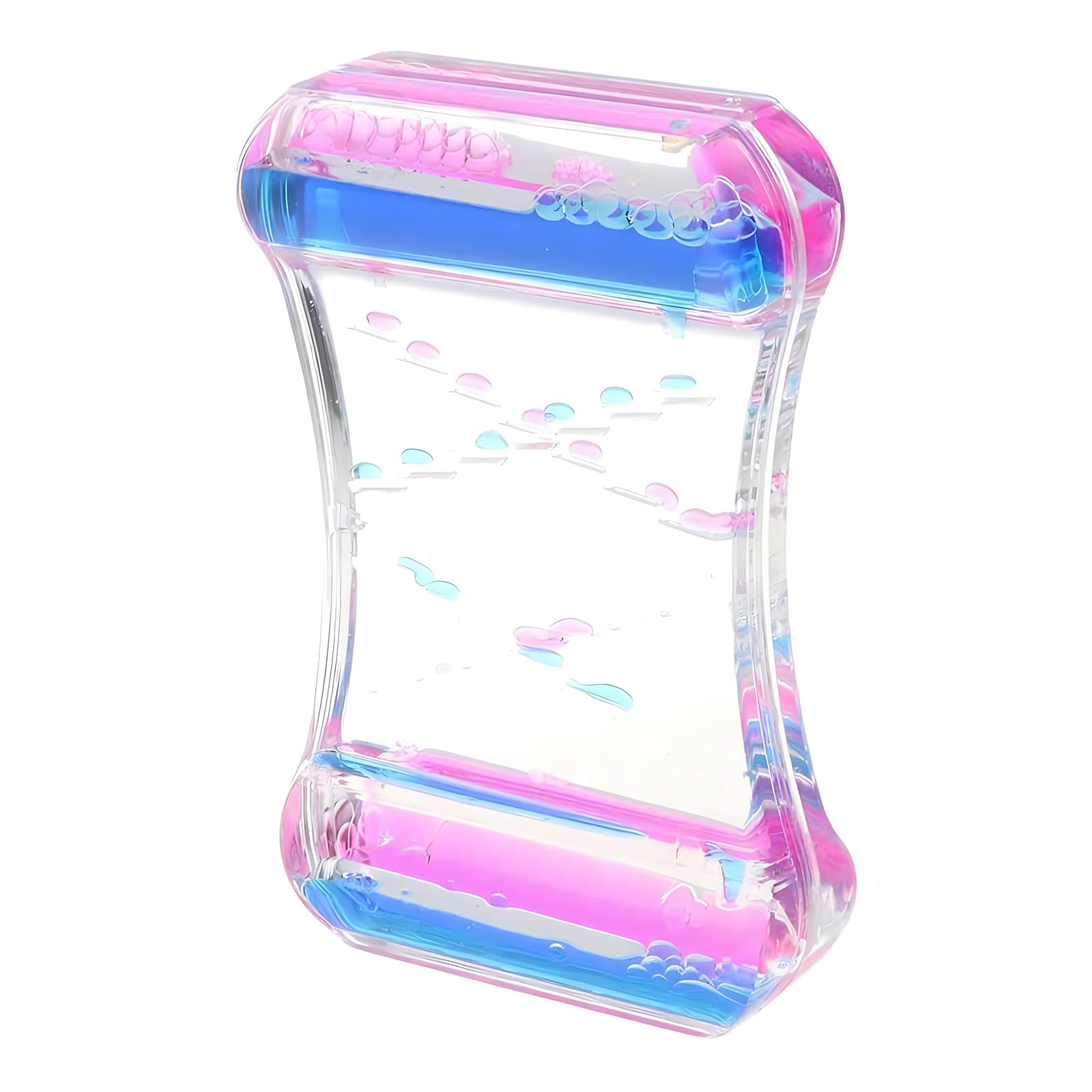Liquid Motion Bubble Timer Sensory Toy for Relaxation Autism, ADHD,Sensory Needs,Stress Relief, Anxiety, Liquid Hourglass Toy for Kids and Adults (Blue+Pink)