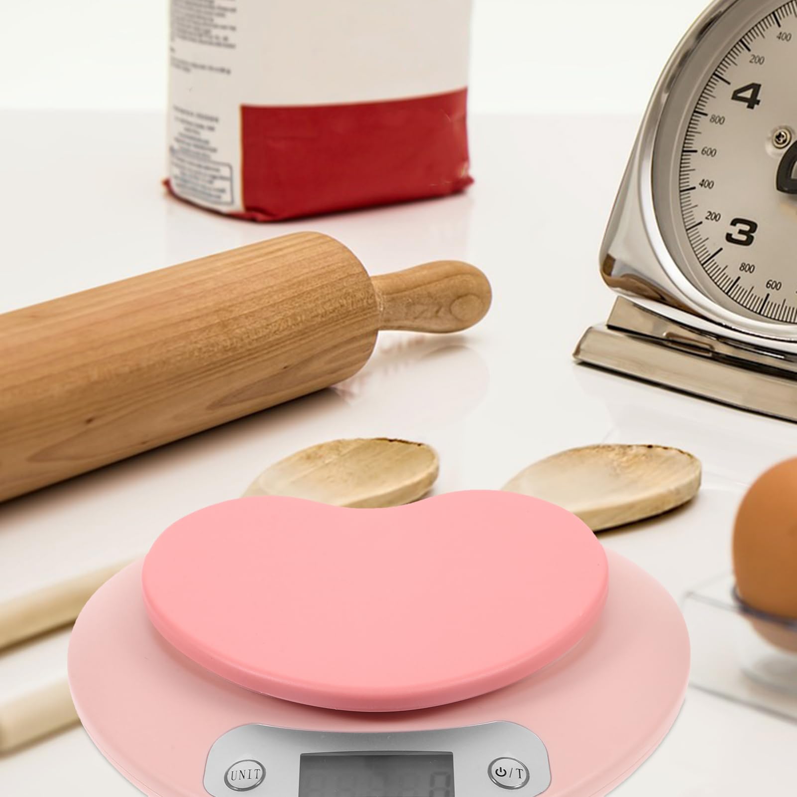 Sosoport Báscula Electrónica de Cocina Precisa 1 Plástico Multiusos Diseño Compacto para Hornear y Cocinar Báscula Digital Portátil