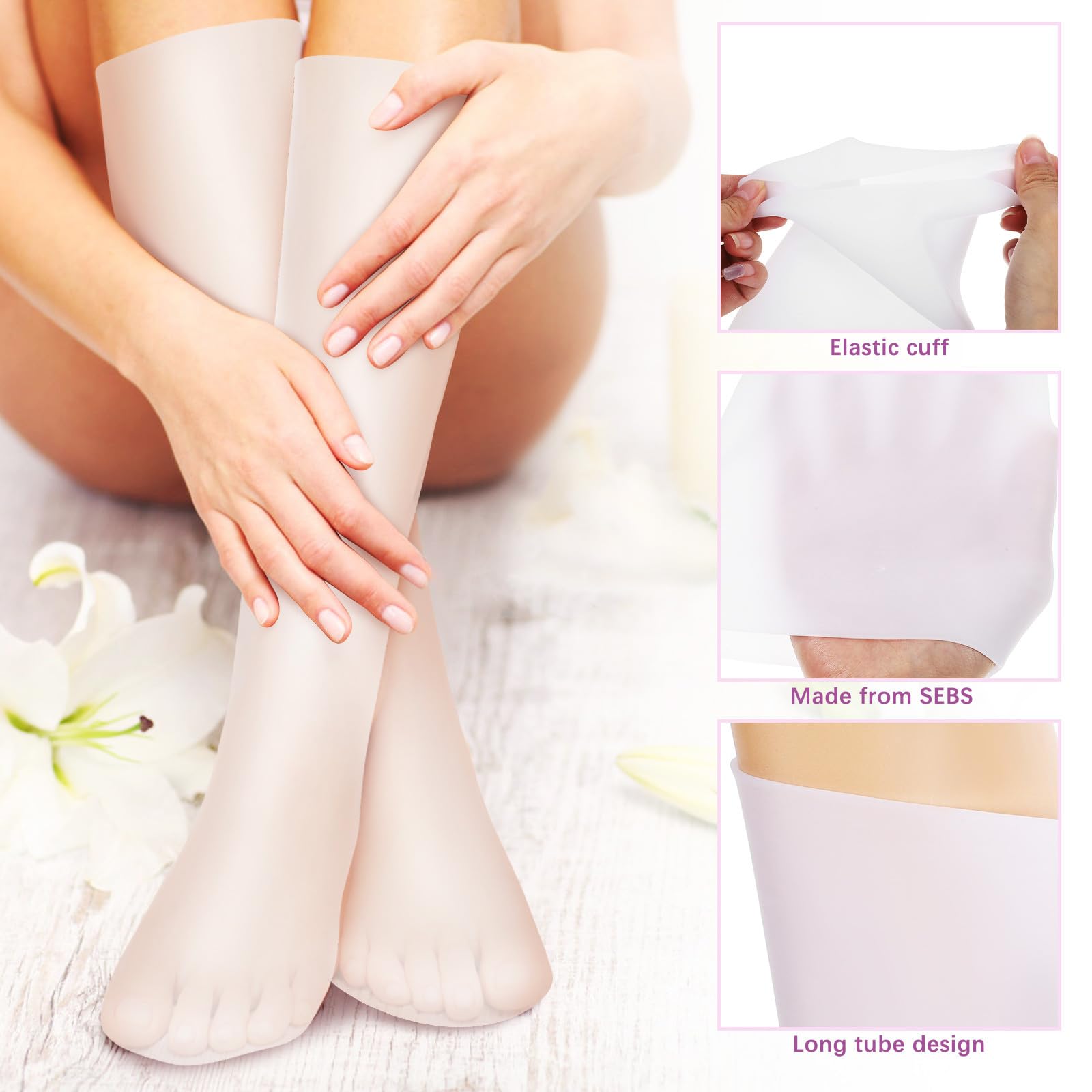 TOYANDONA Sebs Gel Socken für Fußpflege Feuchtigkeitsspendende lange mit Elastischem Bündchen und Angenehme Geruchshemmung für Damen und Herren