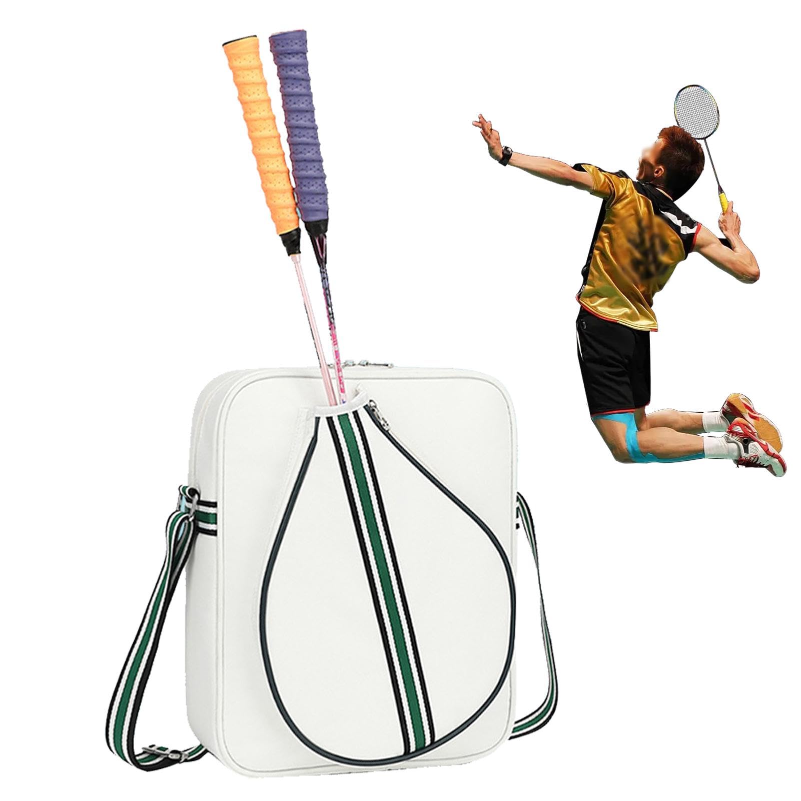 Sac De Raquette Badminton/Tennis Grande Capacité - Sac à Bandoulière Étanché 3-6 Raquettes Avec Poche Chaussures