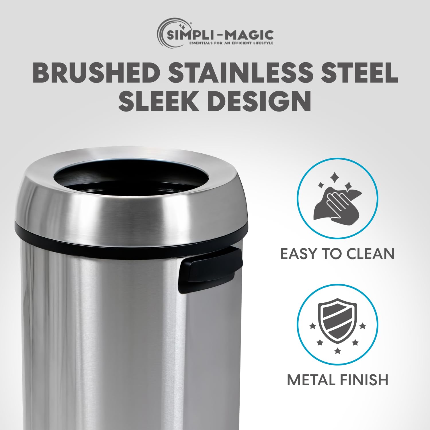 Amazon.com: Simpli-Magic 65 Liter Open Top Trash Can, Commercial