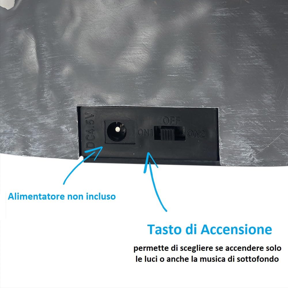 PALUPLUS Villaggio Innevato di Natale da tavola con Luci, Musica e Movimento, Misura 31x19,5x21 cm, Giostrina con Casetta, Treno, Carosello, Decorazioni Natalizie -8072C