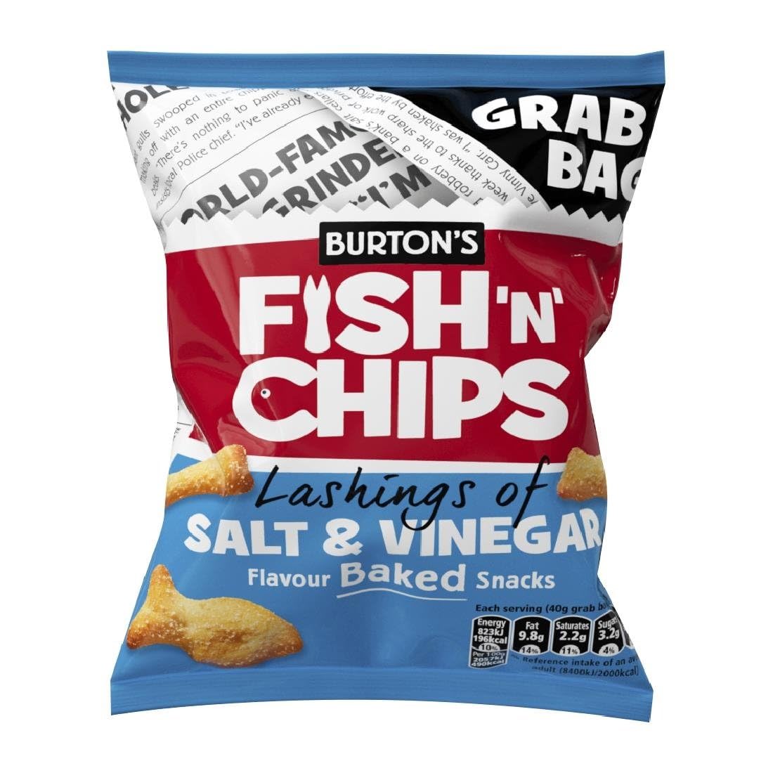 Burton's Fish 'n ' Chips Grab Bag 40g (Pack of 30)