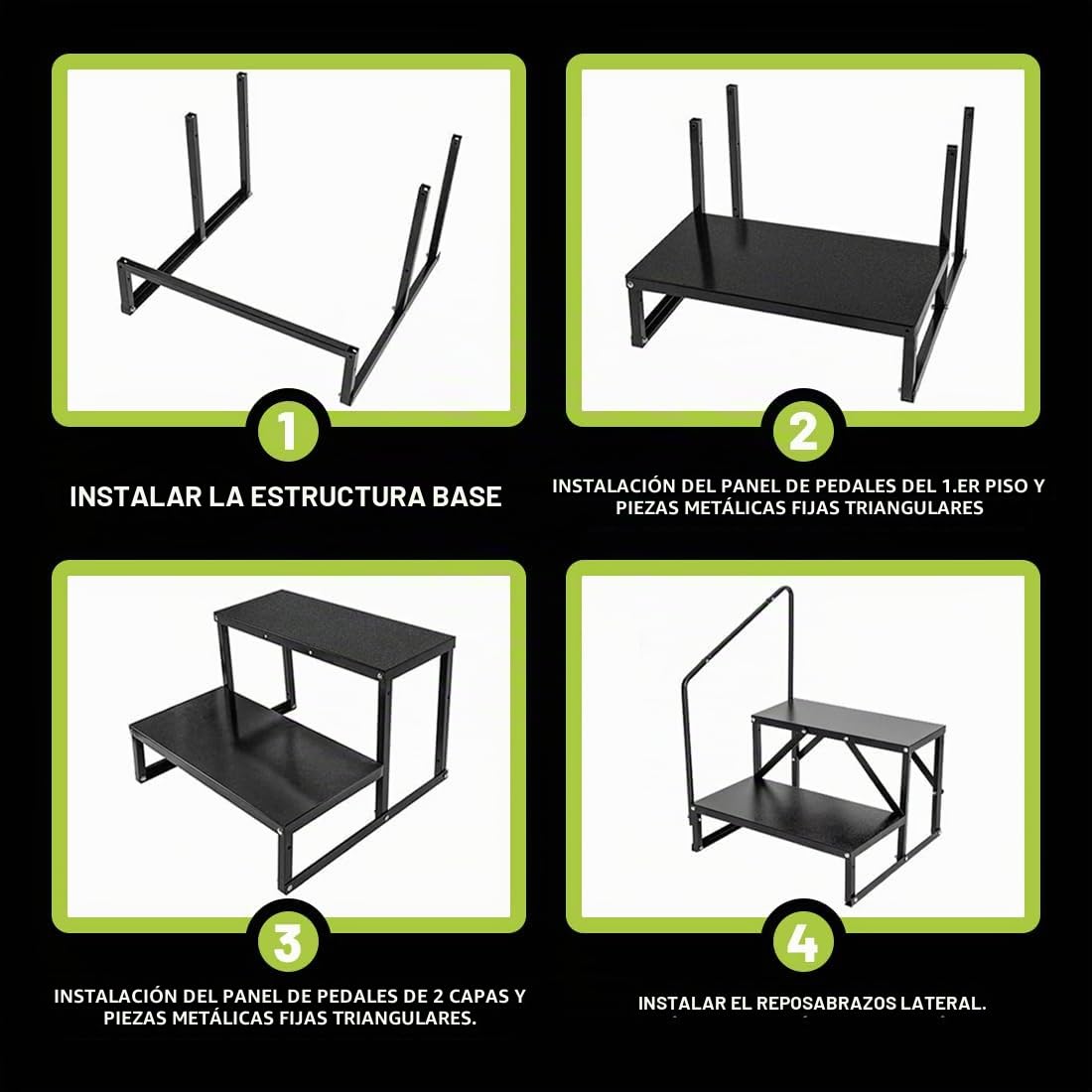 Escalera antideslizante, dos peldaños, pasamanos, escalones de hidromasaje, 2 niveles para autocaravanas, camping, remolques