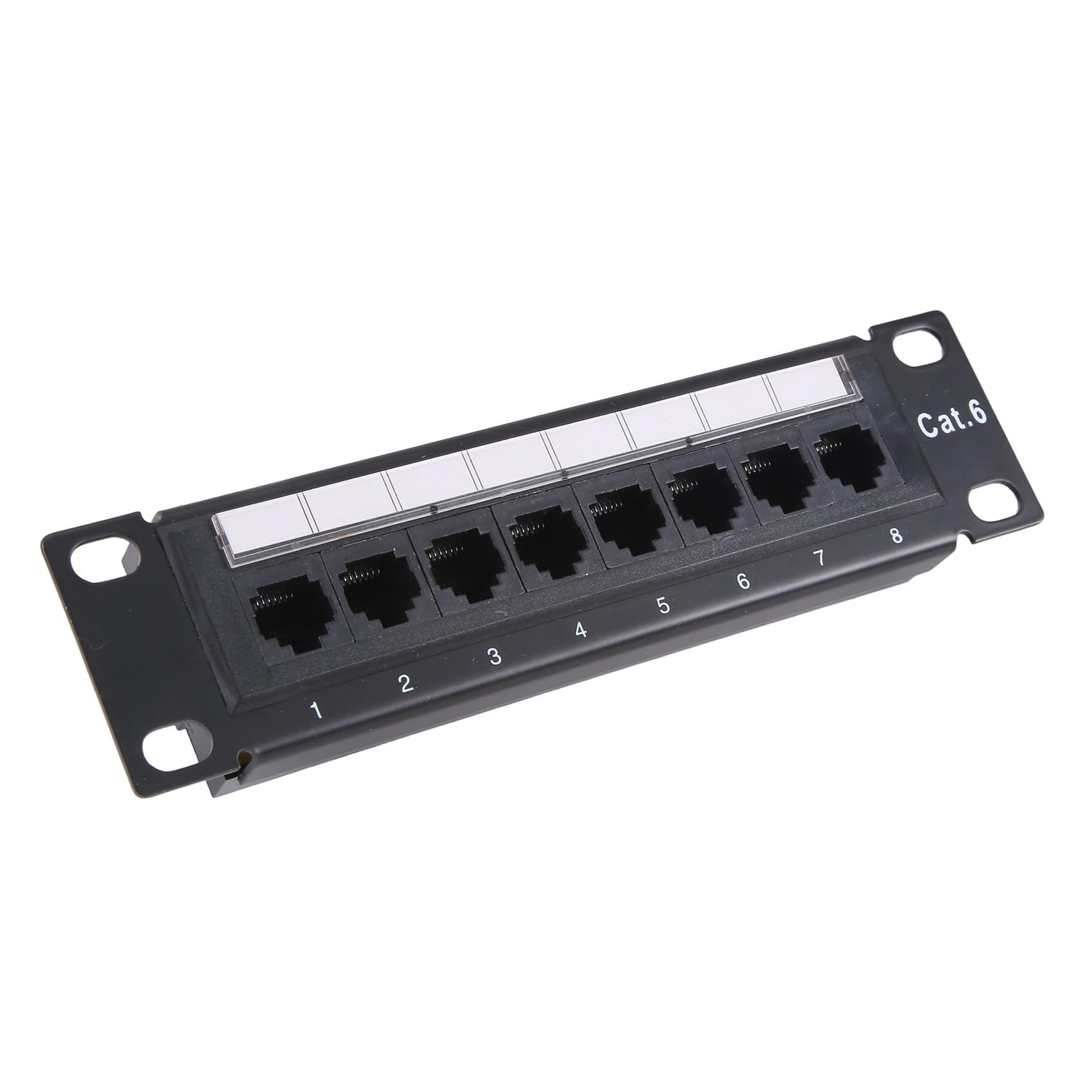 4X CAT6 8 Puertos Patch Panel Rack Network 6.89 Pulgadas 1U Montaje en Rack con Conector RJ45 para de Distribución Doméstico