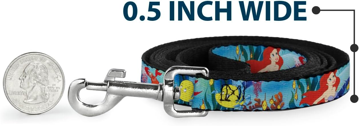 Dog Leash Ariel Sebastian Flounder Scene2 4 Feet Long 1.5 Inch Wide