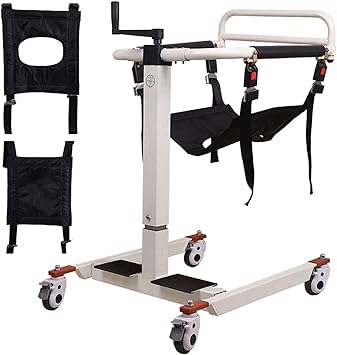 seveni Patient Lift Transfer Chair, Lift Assist for Elderly Portable Car Lift Bedside Commode Shower Wheelchair, Easy to Disassemble, Alloy Steel, Practical, 275lb Capacity