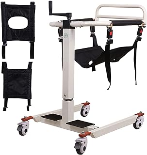 seveni Patient Lift Transfer Chair, Lift Assist for Elderly Portable Car Lift Bedside Commode Shower Wheelchair, Easy to Disassemble, Alloy Steel, Practical, 275lb Capacity