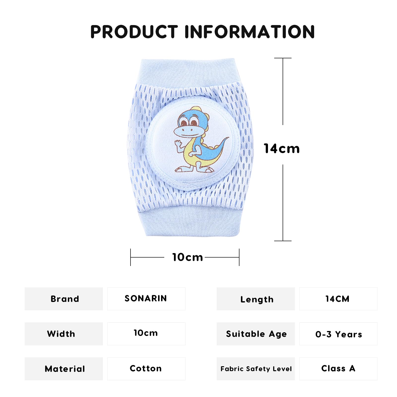 SONARIN 4 Paia Ginocchiere per Gattonare Bambini,Estive Ginocchiere per Bambini Traspiranti Ginocchiere Neonato Elastiche Scaldamuscoli Morbide Confortevole per Bambini Bambine