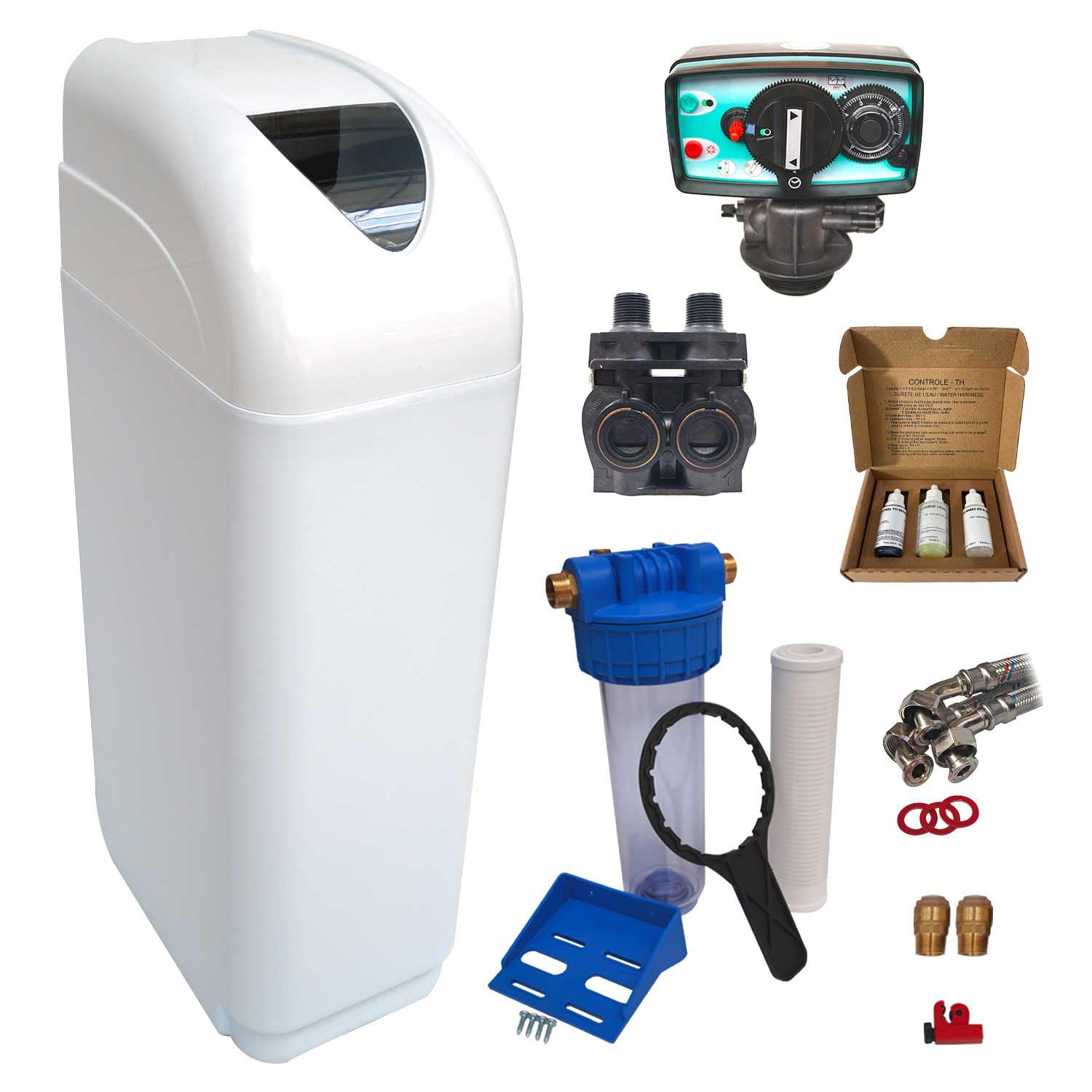 Descalcificador 10l Fleck 5600 Mv Mecánico Con Kit De Instalación Descalcificador De Agua Domestico
