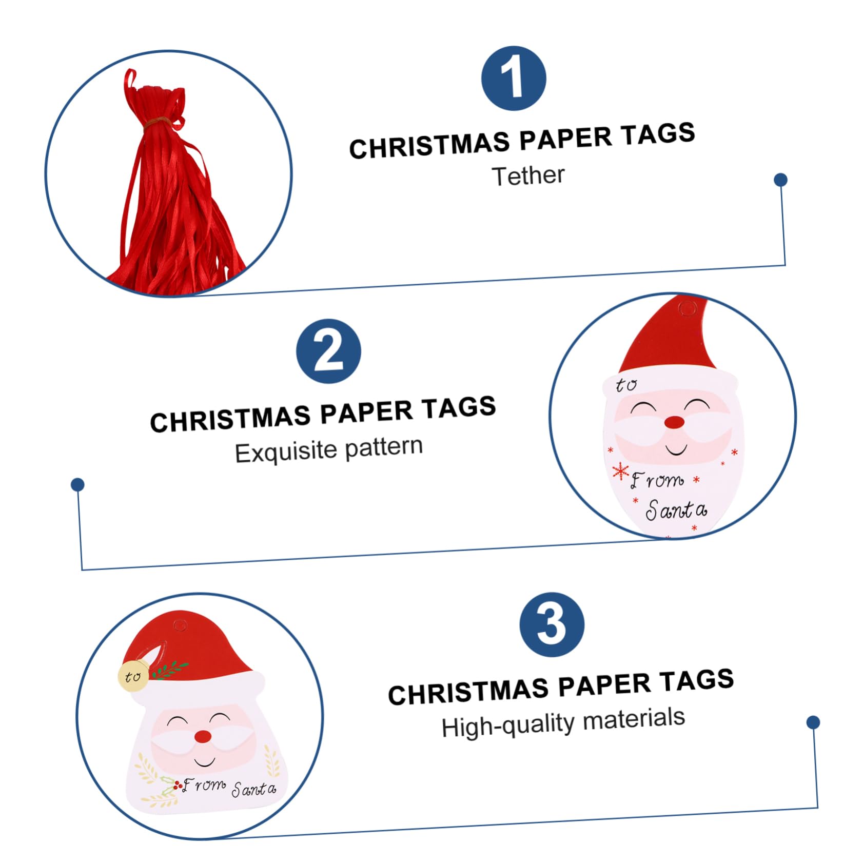 Mobestech 3 Set Di Etichette Di Carta Eleganti E Uniche Per Natale Per Confezioni Per Feste Di Natale 100 Pezzi * 3