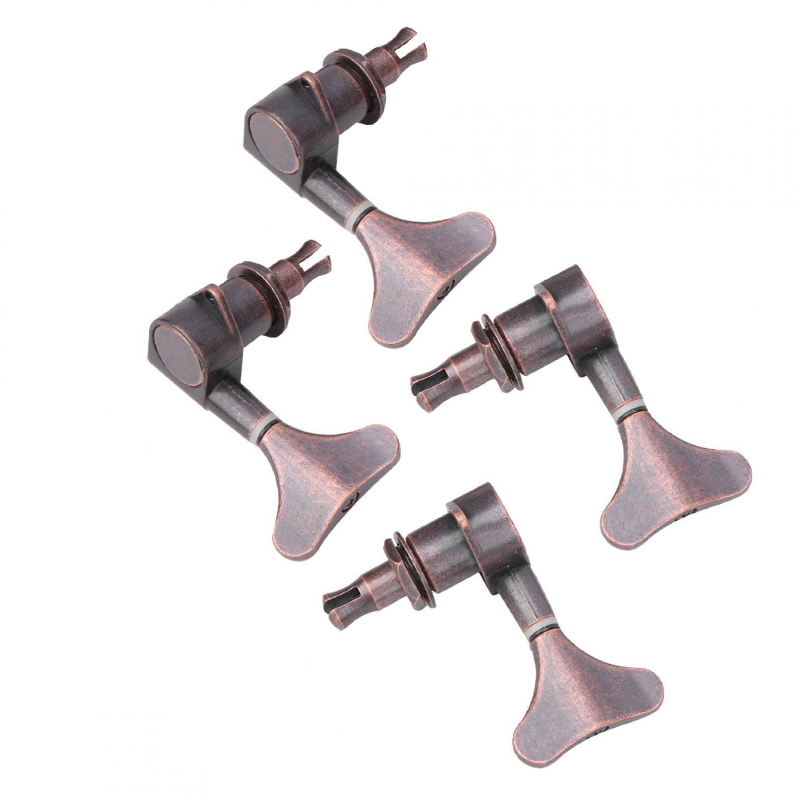 zalati Bass-Stimmgerät, 4 Stück, Stimmwirbel für Saiten, Bass, Gitarre, 2R2L, kupferfarben