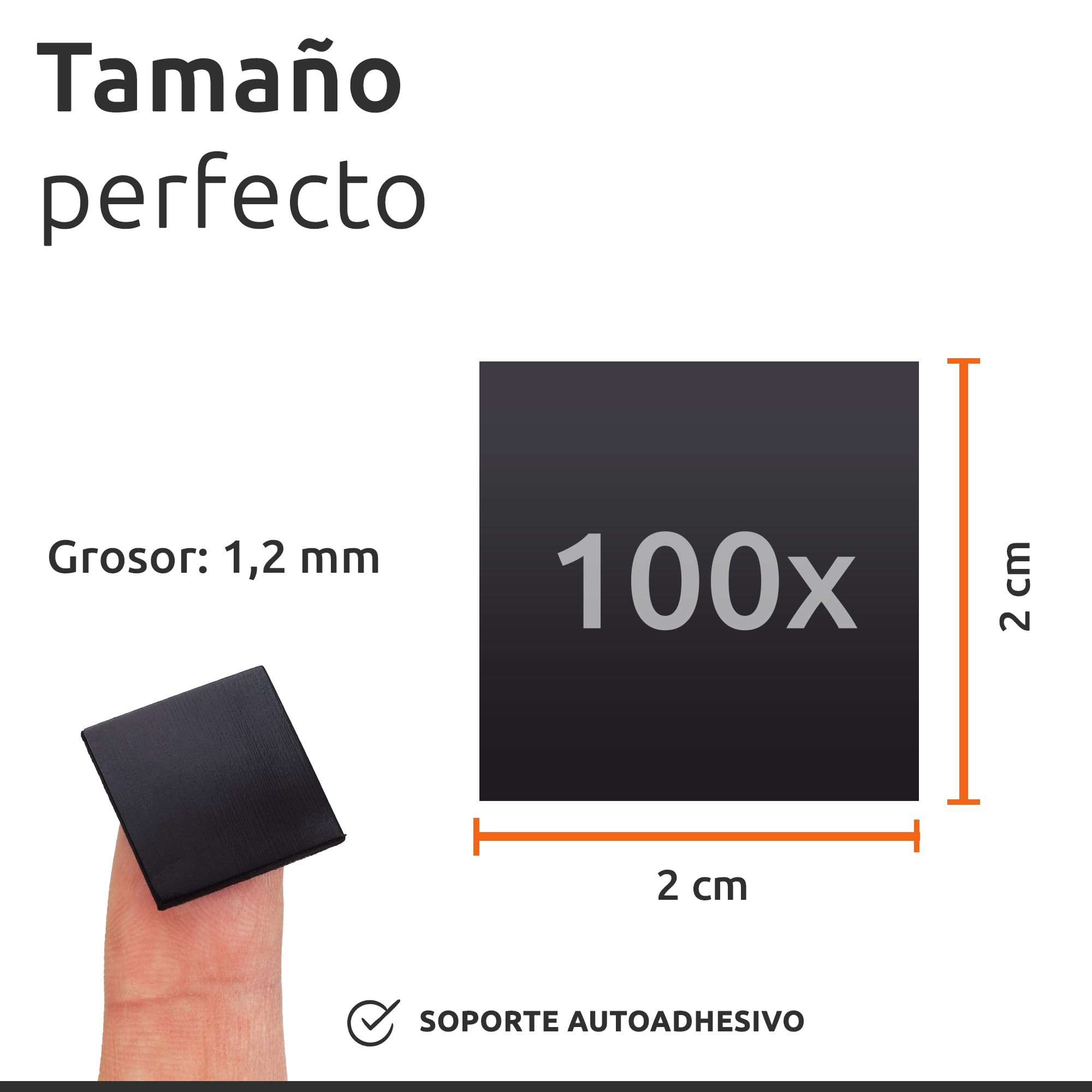 ECENCE Placas Magnéticas Autoadhesivas 100 Piezas Mini láminas magnéticas 20x20x1,2mm Imanes Adhesivos para fotografías Posters o Notas