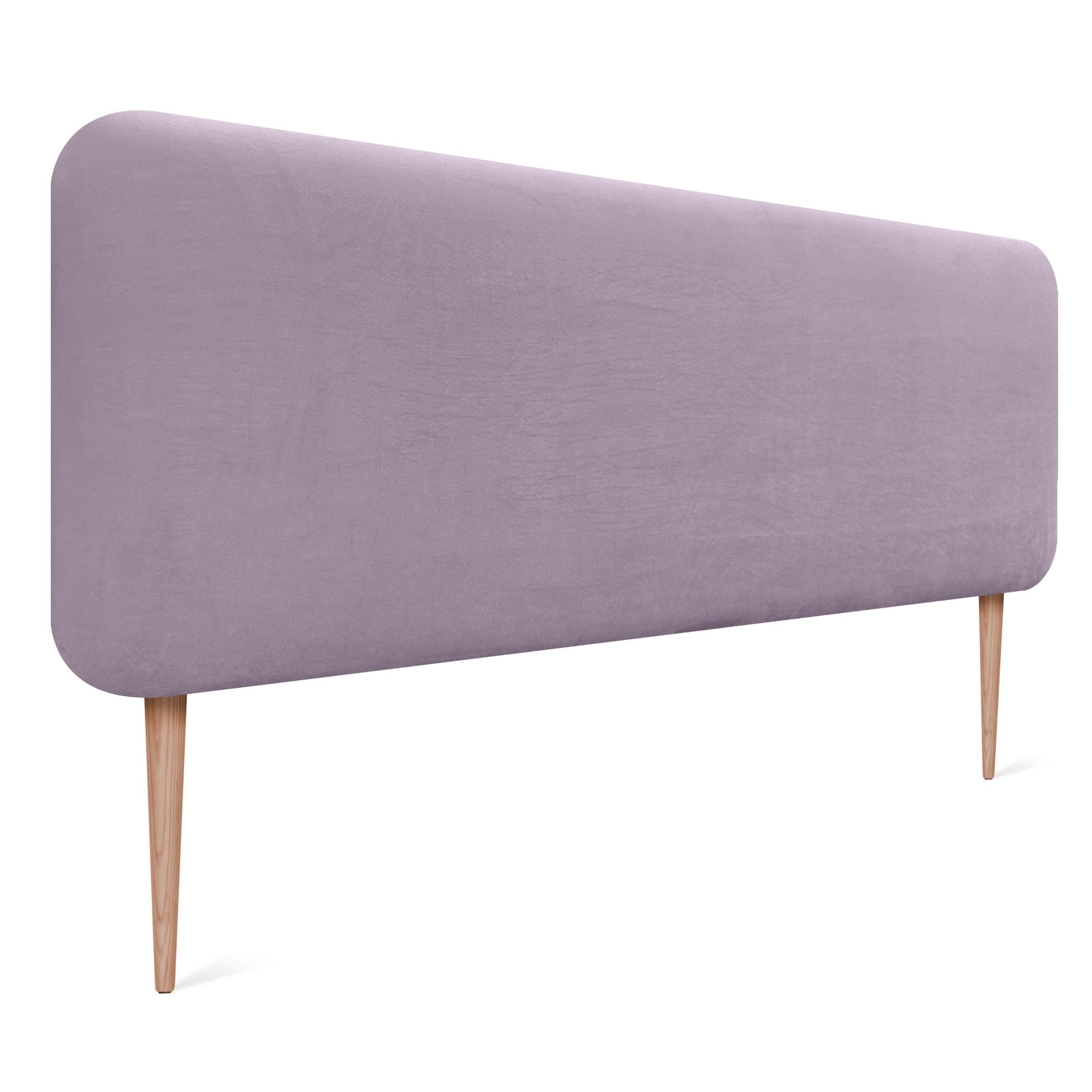 DHOME Cabecero Tapizado Liso con Patas Redondeado Terciopelo para Pared Acústicos Cabeceros Absorbentes Cabezal Cama Dormitorio (Salmón, 140cm)